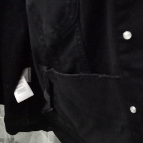 NEW Slink Jeans Black Denim Jean Jack w Removable Leopard Print Fx Fur Collar - Picture 11 of 12